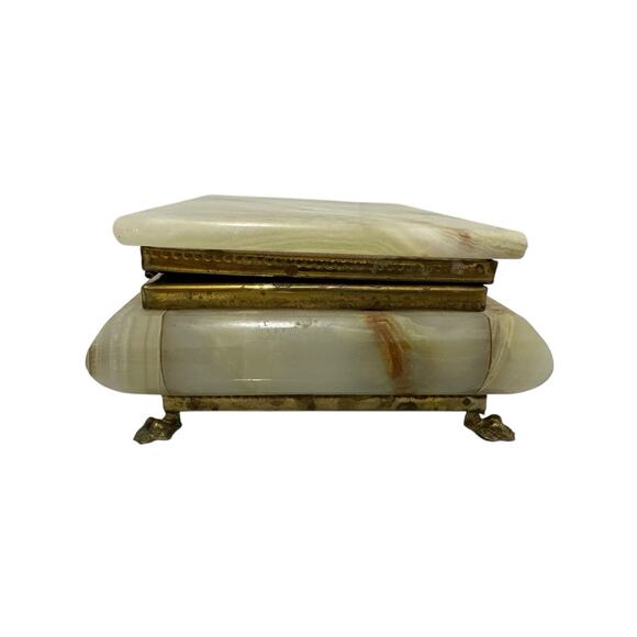 Original Vintage Hand Crafted Stone Jewelry Box. Very Nice. Heavy. - Picture 6 of 9